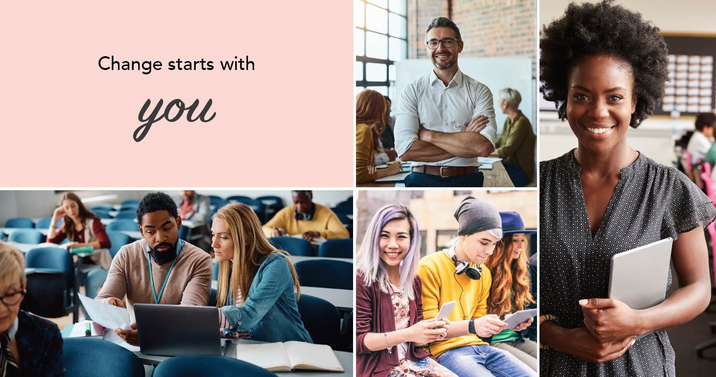 photos of diverse people illustrating how change starts with you and life coaching