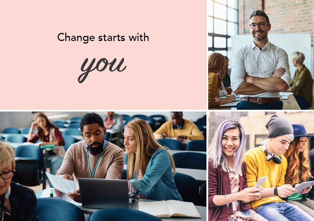 photos of diverse people illustrating how change starts with you and life coaching